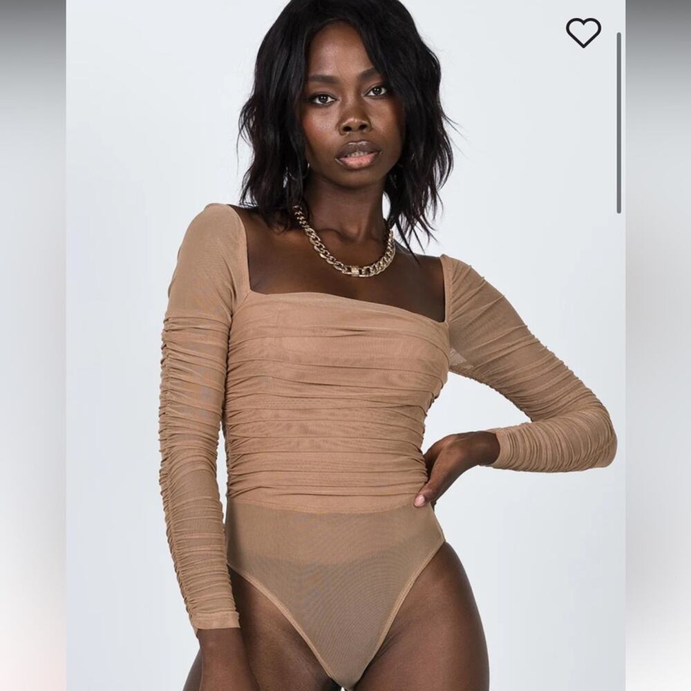 Princess Polly Bodysuit Delaney Neutral Beige NWT Size 12